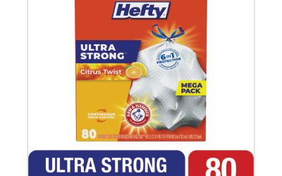 Ultra Strong Scented Tall White Kitchen Bags, 13 Gal, 0.9 Mil, 23.75″ X 24.88″, White, 80/box