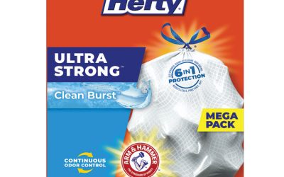 Ultra Strong Scented Tall White Kitchen Bags, 13 gal, 0.9 mil, 24.75″ x 24.88″, White, 80 Bags/Box, 3 Boxes/Carton