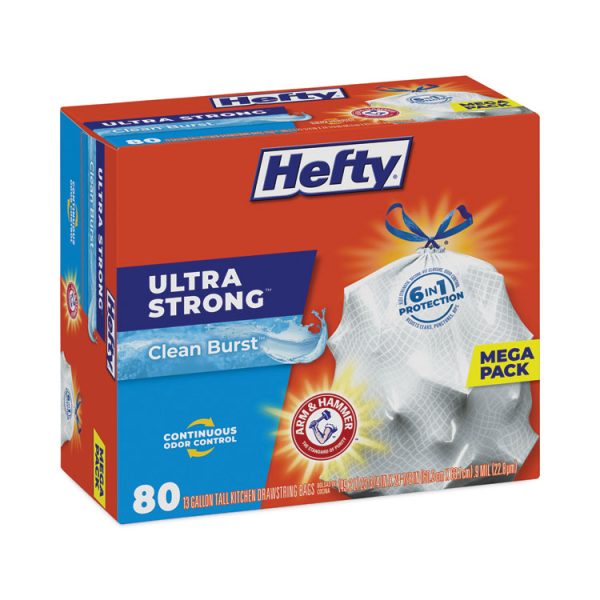 Ultra Strong Scented Tall White Kitchen Bags, 13 gal, 0.9 mil, 24.75" x 24.88", White, 80 Bags/Box, 3 Boxes/Carton - Image 3