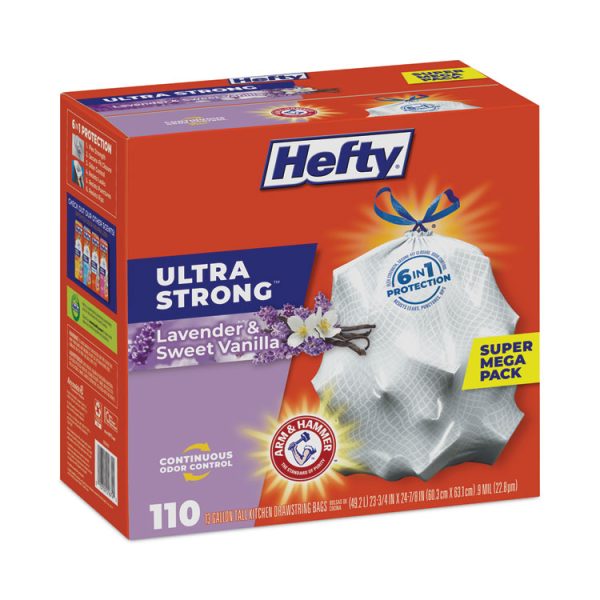 Ultra Strong Scented Tall White Kitchen Bags, 13 gal, 0.9 mil, 23.75" x 24.88", White, 110 Bags/Box, 3 Boxes/Carton - Image 2