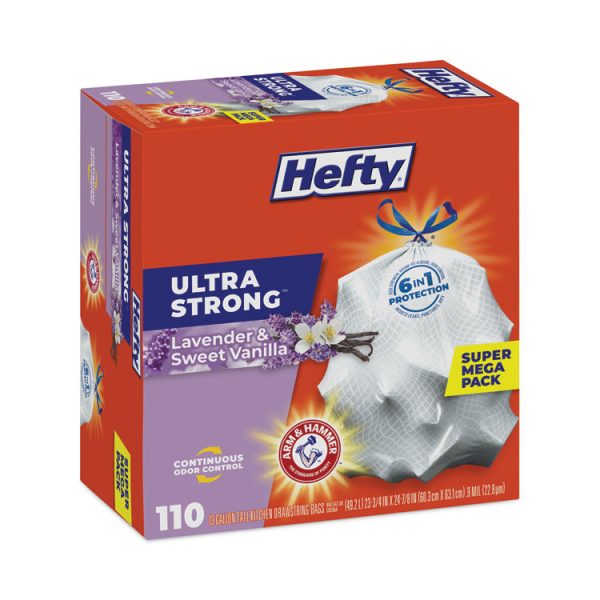 Ultra Strong Scented Tall White Kitchen Bags, 13 Gal, 0.9 Mil, 23.75" X 24.88", White, 110/box - Image 2