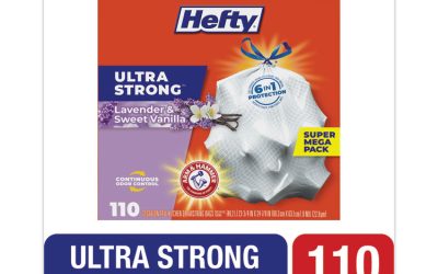 Ultra Strong Scented Tall White Kitchen Bags, 13 Gal, 0.9 Mil, 23.75″ X 24.88″, White, 110/box
