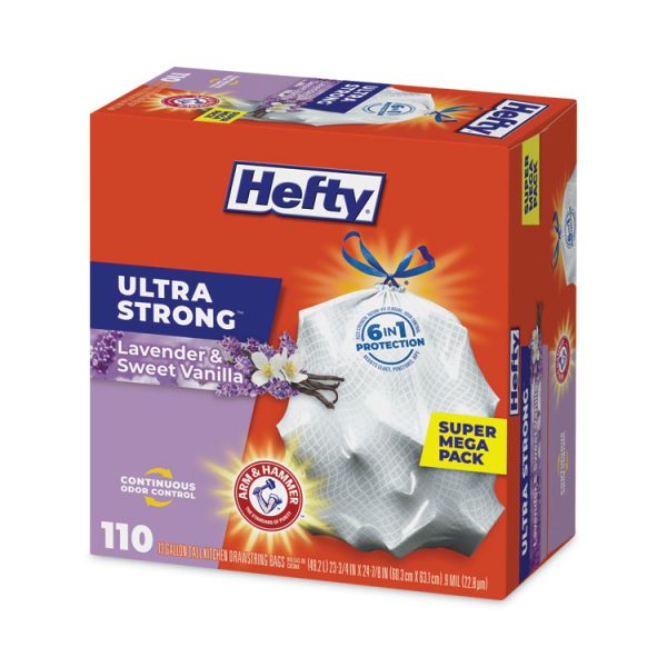 Ultra Strong Scented Tall White Kitchen Bags, 13 Gal, 0.9 Mil, 23.75" X 24.88", White, 110/box - Image 3