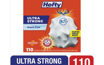Ultra Strong Tall Kitchen And Trash Bags, 13 Gal, 0.9 Mil, 23.75″ X 24.88″, White, 110/box