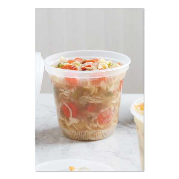 Newspring DELItainer Microwavable Container, 32 oz, 5.5 x 5.5 x 4.9, Clear, Plastic, 200/Carton - Image 2