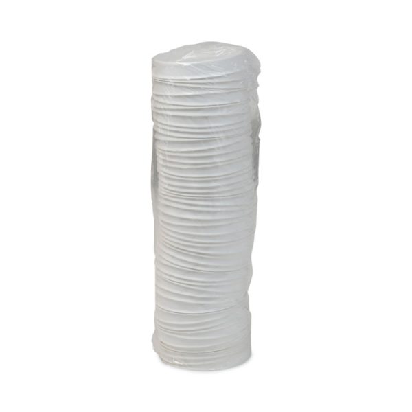 EarthChoice Compostable Soup Cup Lid, For 8-16 oz Soup Cups, 4" Diameter, White, Sugarcane, 500/Carton - Image 3