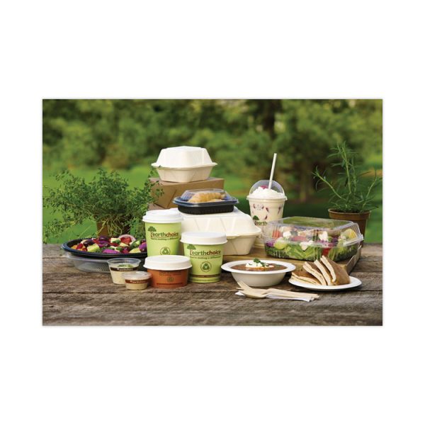 EarthChoice Compostable Soup Cup Lid, For 8-16 oz Soup Cups, 4" Diameter, White, Sugarcane, 500/Carton - Image 8