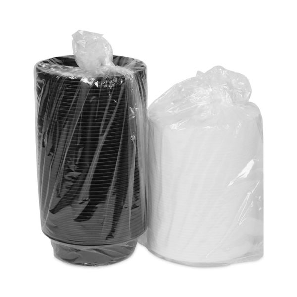 Newspring VERSAtainer Microwavable Containers, 16 oz, 6" Diameter, Black/Clear, Plastic, 150/Carton - Image 3