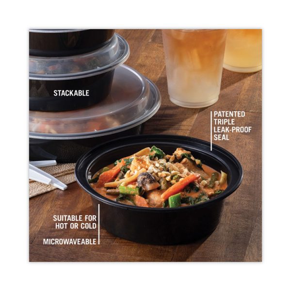 Newspring VERSAtainer Microwavable Containers, 32 oz, 7 Diameter x 2 h, Black/Clear, Plastic, 150/Carton - Image 6