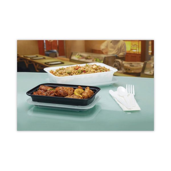 Newspring VERSAtainer Microwavable Containers, 16 oz, 5 x 7.25 x 1.5, Black/Clear, Plastic, 150/Carton - Image 5