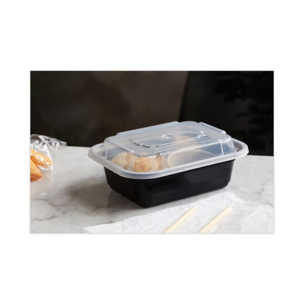 Newspring VERSAtainer Microwavable Containers, 12 oz, 4.5 x 5.5 x 1.75, Black/Clear, Plastic, 150/Carton - Image 6