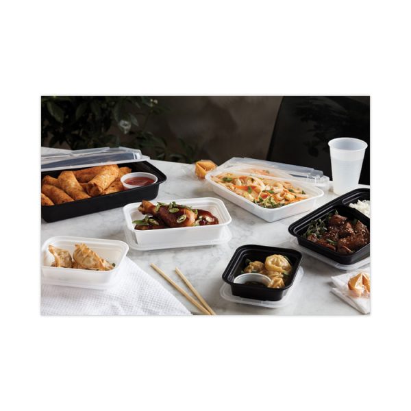 Newspring VERSAtainer Microwavable Containers, 12 oz, 4.5 x 5.5 x 1.75, Black/Clear, Plastic, 150/Carton - Image 9