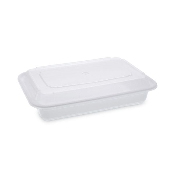 Newspring VERSAtainer Microwavable Containers, 6", x, 6", x, Height or Diameter Diameter, x, Height h, White/Clear, 150