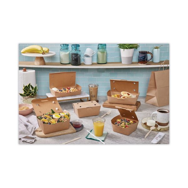 EarthChoice Tamper Evident OneBox Paper Box, 4.5 x 4.5 x 3.25, Kraft, 200/Carton - Image 2