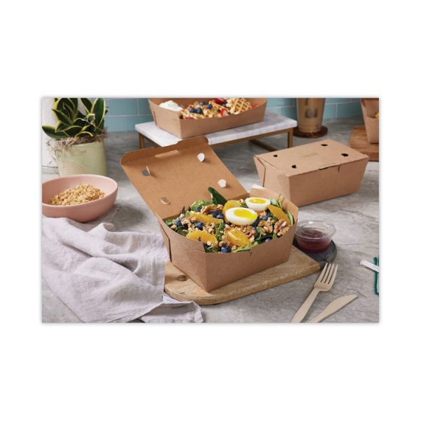 EarthChoice Tamper Evident OneBox Paper Box, 4.5 x 4.5 x 3.25, Kraft, 200/Carton - Image 3