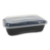 EarthChoice Versa2Go Microwaveable Container, 36 oz, 8.4 x 5.6 x 2, Black/Clear, Plastic, 150/Carton - Image 3
