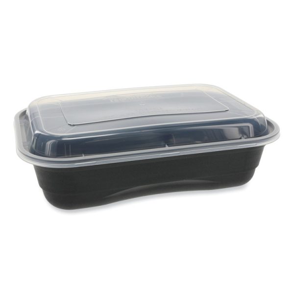 EarthChoice Versa2Go Microwaveable Container, 36 oz, 8.4 x 5.6 x 2, Black/Clear, Plastic, 150/Carton - Image 3