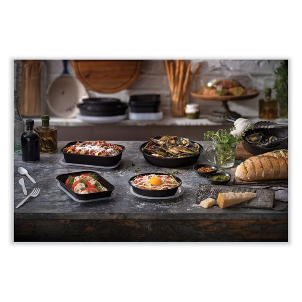 EarthChoice Versa2Go Microwaveable Container, 36 oz, 8.4 x 5.6 x 2, Black/Clear, Plastic, 150/Carton - Image 5