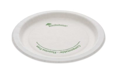 Earthchoice Pressware Compostable Dinnerware, Plate, 6″ Dia, White, 750/carton
