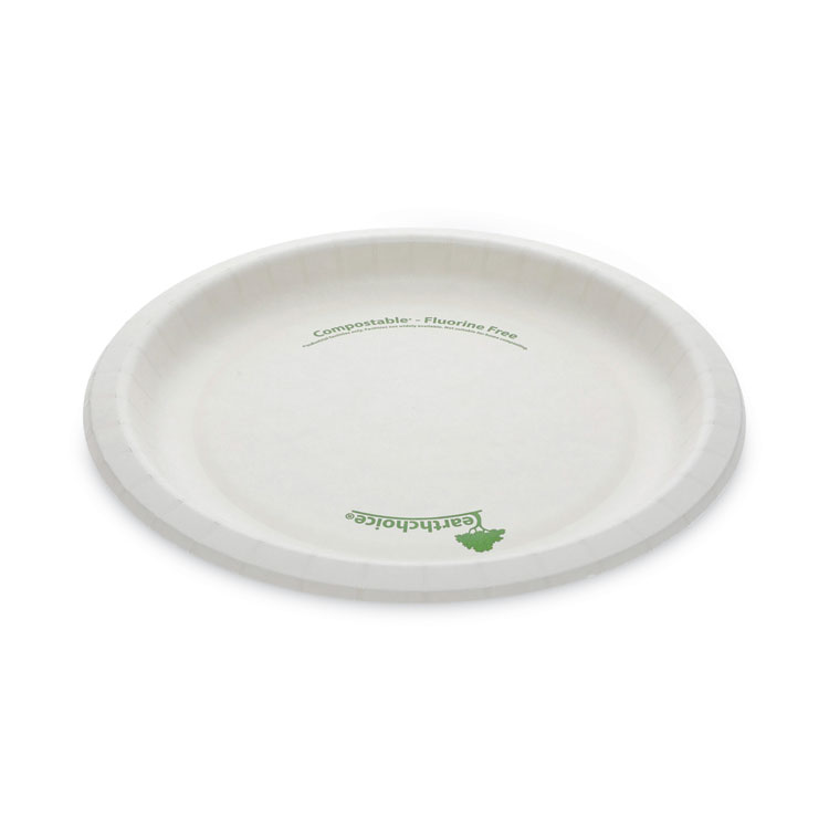 Earthchoice Pressware Compostable Dinnerware, Plate, 9" Dia, White, 450/carton - Image 2