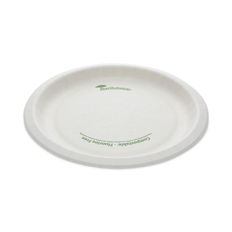 Earthchoice Pressware Compostable Dinnerware, Plate, 9" Dia, White, 450/carton
