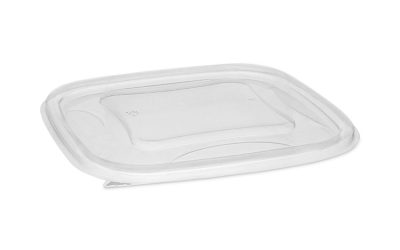 EarthChoice Square Recycled Bowl Flat Lid, 7.38 x 7.38 x 0.26, Clear, Plastic, 300/Carton