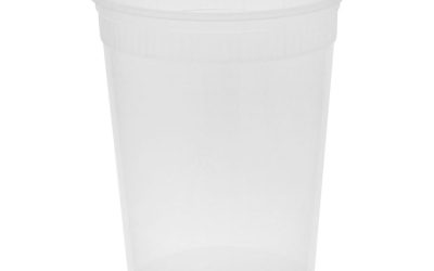 Newspring DELItainer Microwavable Container, 32 oz, 4.55 x 4.55 x 5.55, Natural, Plastic, 480/Carton