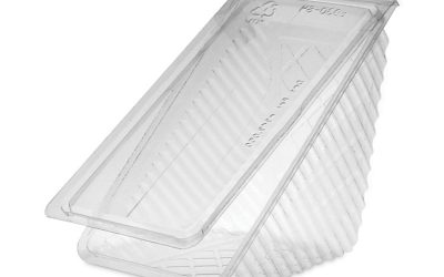 Plastic Hinged Lid Sandwich Container, 3.25 x 6.5 x 3, Clear, 85/Pack, 3 Packs/Carton