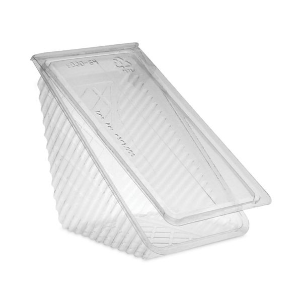 Plastic Hinged Lid Sandwich Container, 3.25 x 6.5 x 3, Clear, 85/Pack, 3 Packs/Carton - Image 2