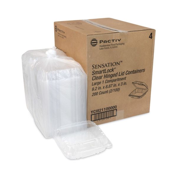 SENSATION SmartLock Hinged Lid Container, 9.21 x 8.87 x 3.07, Clear, Plastic, 200/Carton - Image 5