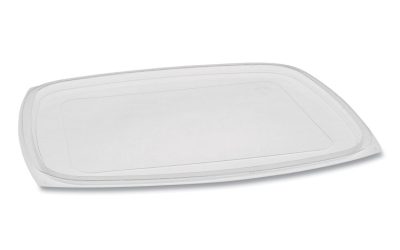 Showcase Deli Container Lid, Flat Lid For 3-Compartment 48/64 oz Containers, 9 x 7.38 x 0.19, Clear, Plastic, 220/Carton