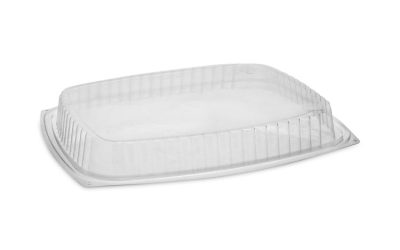 Showcase Deli Container Lid, Dome Lid For 3-Compartment 48/64 oz Containers, 9 x 7.4 x 1, Clear, Plastic, 220/Carton