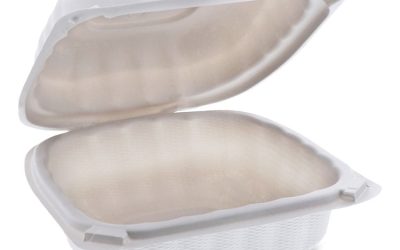 EarthChoice SmartLock Microwavable MFPP Hinged Lid Container, 6 x 6 x 3.1, White, Plastic, 400/Carton