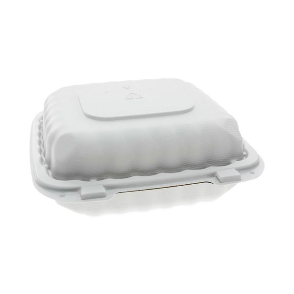 EarthChoice SmartLock Microwavable MFPP Hinged Lid Container, 8.31 x 8.35 x 3.1, White, Plastic, 200/Carton - Image 2