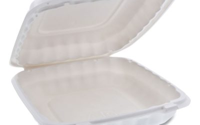 EarthChoice SmartLock Microwavable MFPP Hinged Lid Container, 9 x 9 x 3.1, White, Plastic, 120/Carton