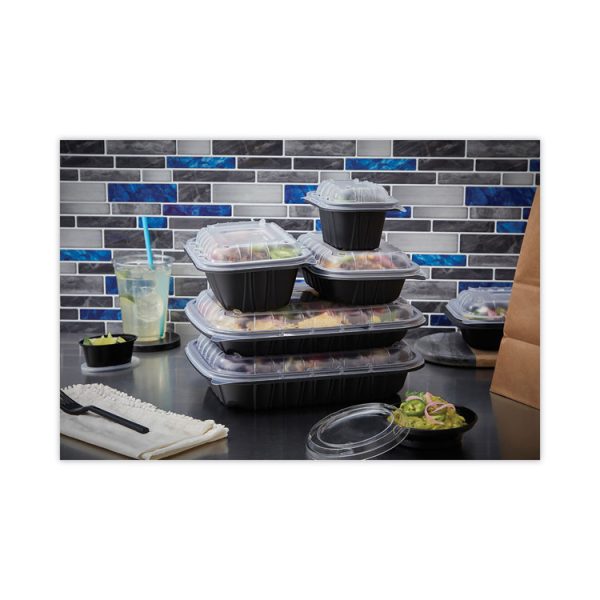 EarthChoice Entree2Go Takeout Container, 64 oz, 11.75 x 8.75 x 2.13, Black, Plastic, 200/Carton - Image 2