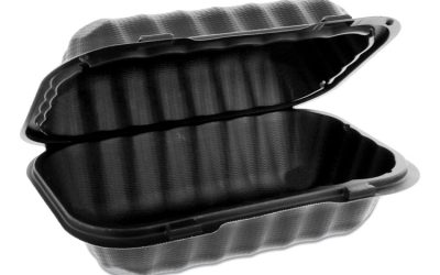EarthChoice SmartLock Microwavable MFPP Hinged Lid Container, 9 x 6 x 3.25, Black, Plastic, 270/Carton