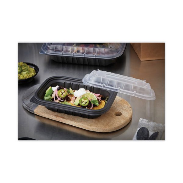 EarthChoice Entree2Go Takeout Container, 24 oz, 8.66 x 5.75 x 1.97, Black, Plastic, 300/Carton - Image 4