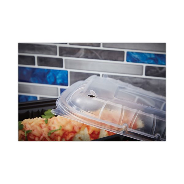 EarthChoice Entree2Go Takeout Container Vented Lid, 8.67 x 5.75 x 0.98, Clear, Plastic, 300/Carton - Image 3