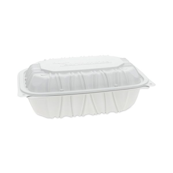 EarthChoice Vented Microwavable MFPP Hinged Lid Container, 9 x 6 x 3.1, White, Plastic, 170/Carton