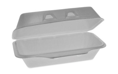 SmartLock Foam Hinged Lid Container, Medium, 8.75 x 4.5 x 3.13, White, 440/Carton