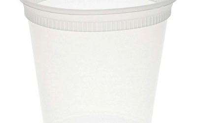 Newspring DELItainer Microwavable Container, 24 oz, 4.55 x 4.55 x 4.35, Clear, Plastic, 480/Carton