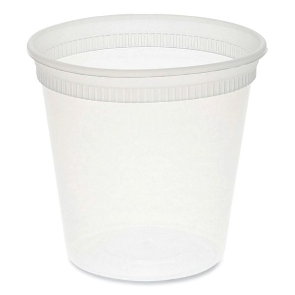 Newspring DELItainer Microwavable Container, 24 oz, 4.55 x 4.55 x 4.35, Clear, Plastic, 480/Carton