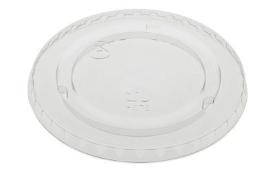 EarthChoice Strawless RPET Lid, Flat Lid, Fits 9 oz to 20 oz “A” Cups, Clear 1,020/Carton