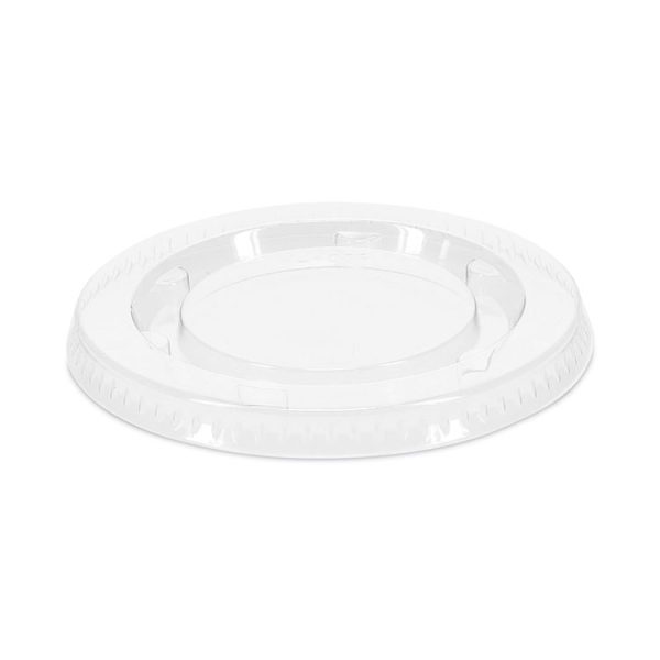 Plastic Portion Cup Lid, Fits 1.5 oz to 2.5 oz Cups, Clear, 100/Pack, 24 Packs/Carton