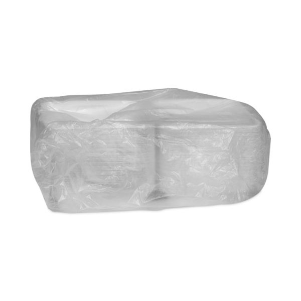 EarthChoice Bagasse Hinged Lid Container, Dual Tab Lock Large Container, 9 x 9 x 3.5, Natural, Sugarcane, 150/Carton - Image 3