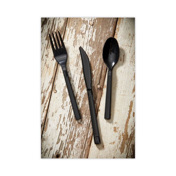 Meadoware Cutlery, Soup Spoon, Medium Heavy Weight, Black, 1,000/Carton - Image 4