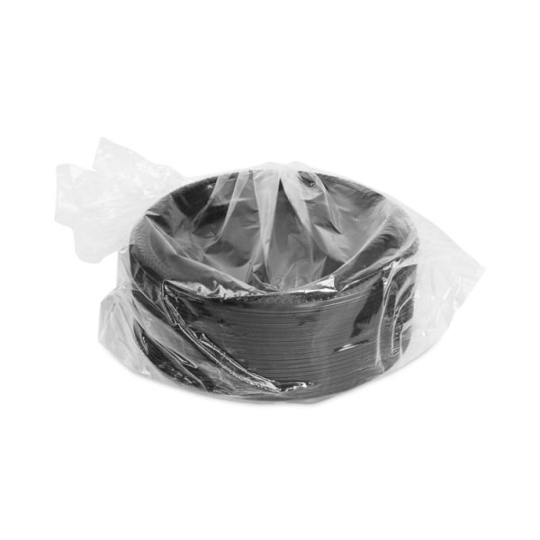 Prairieware Impact Plastic Dinnerware, Plate, 8.88" dia, Black, 400/Carton - Image 3