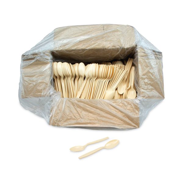EarthChoice PSM Cutlery, Heavyweight, Spoon, 5.88", Tan, 1,000/Carton - Image 4