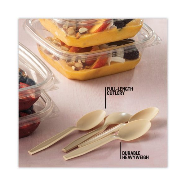 EarthChoice PSM Cutlery, Heavyweight, Spoon, 5.88", Tan, 1,000/Carton - Image 7